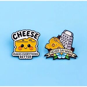 Cheese Enamel Pin Set Never Say When Cheese Makes Everything Better Foodie Pins‎